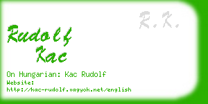 rudolf kac business card